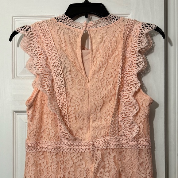 Lulus: Blush Pink Lace Mini Dress - Picture 5 of 9
